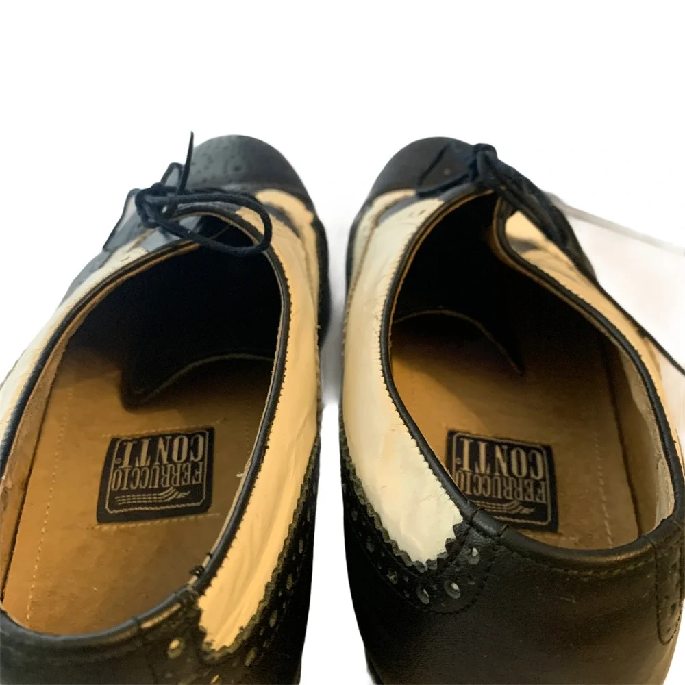 Ferruccio Conti men's black and white wing tip 8.5‎